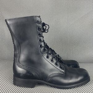 Vintage Ro Search Military Combat Boots Mens 9 R Black Leather Lace Up